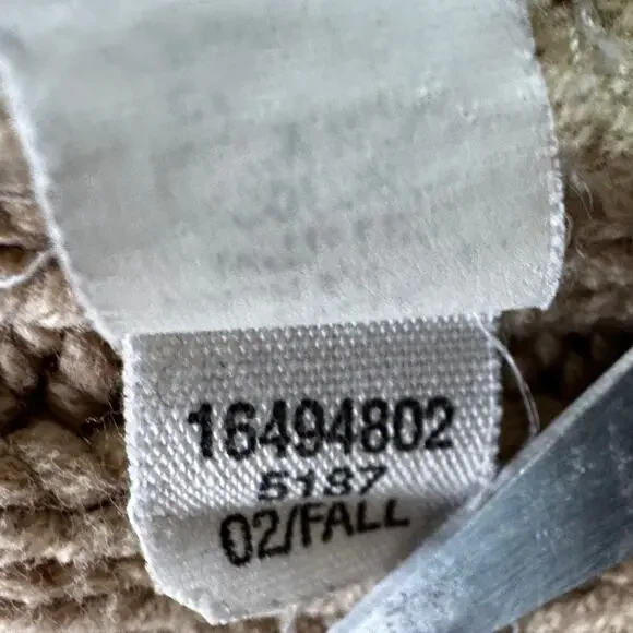 VTG Gap Y2K  Turtleneck Sweater Womens Small 2002 Chunky Cotton Blend Tan - Picture 6 of 7